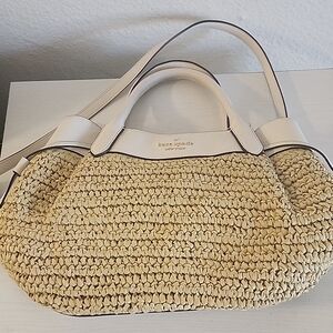 Kate Spade Woven Tan and Cream Shoulder Bag